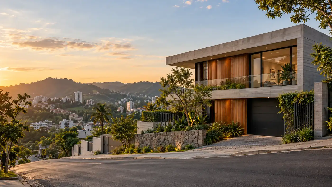 Residência contemporânea analisada em seu contexto de implantação